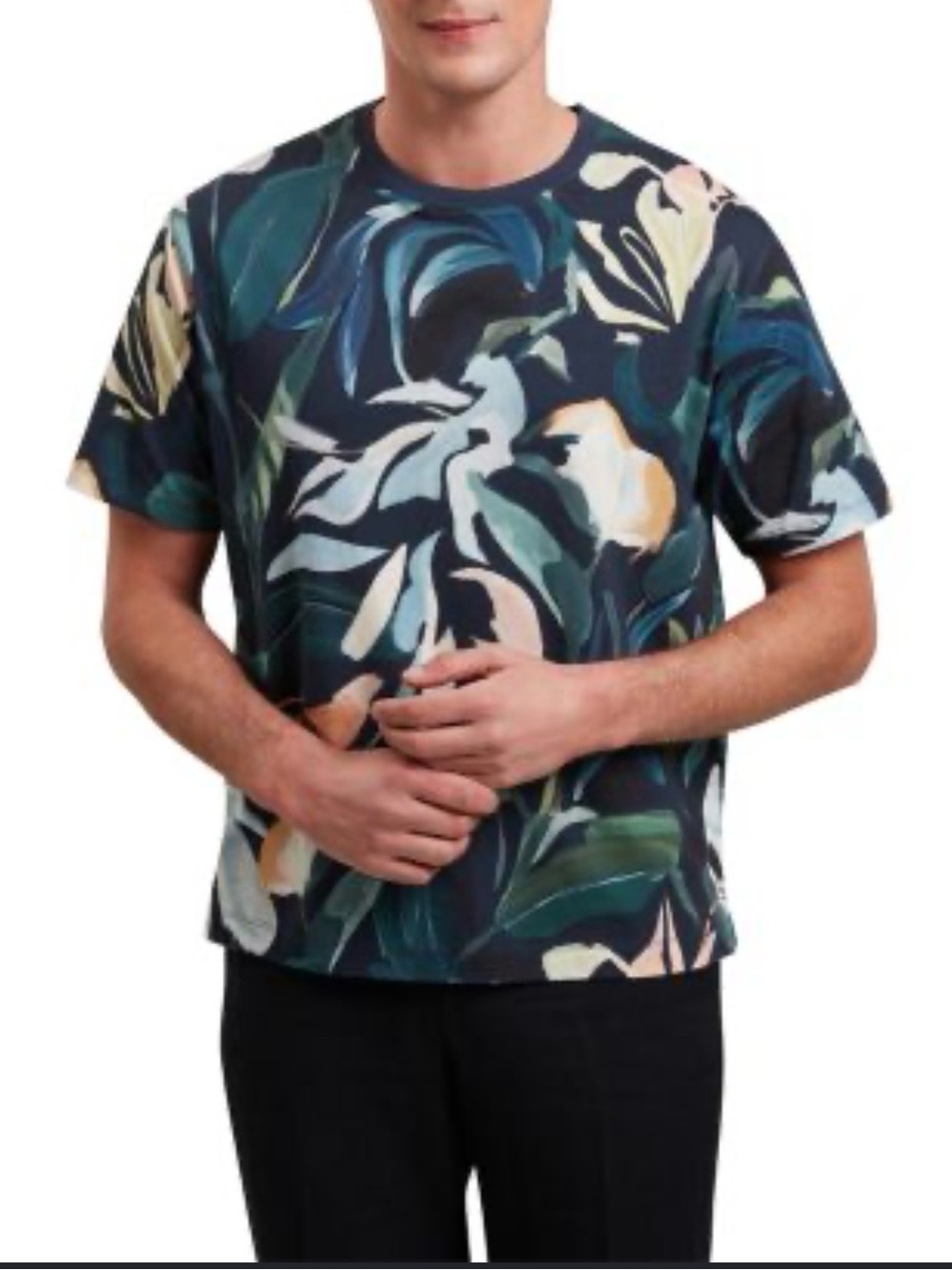 Ted Baker Mens Almoi Abstract Floral Short Sleeve T-Shirt Tee Size 5 XL